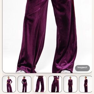 Baby Phat Velvet Wide-Leg Pants in Deep Plum